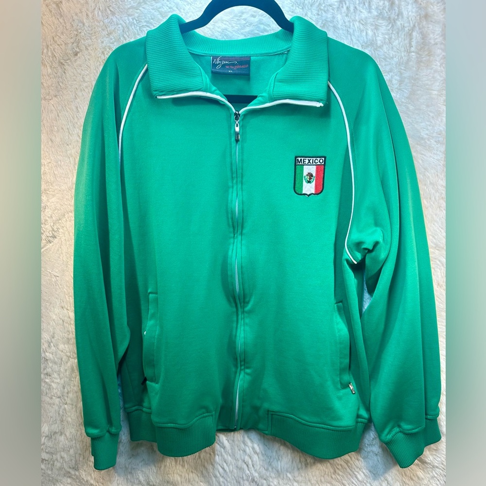 Nbngear Mexico Full Zip Men's Green Jacket Size XL W/ Embroidered Mexico On Back
